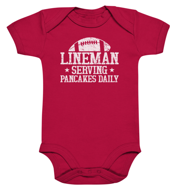 Lineman Serving Pancakes - Organic Baby Bodysuite - Amfoo Shop