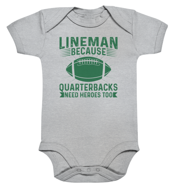 Lineman Heroes Green - Organic Baby Bodysuite - Amfoo Shop