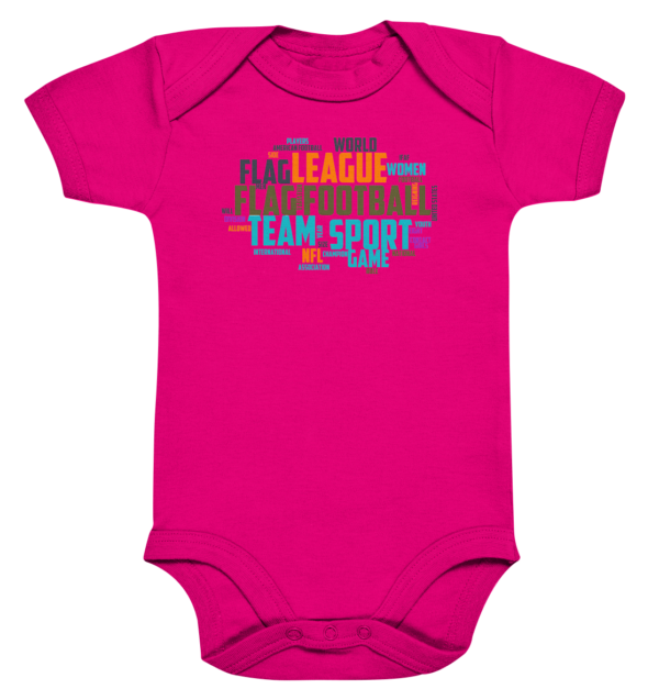 Flag Football Word Bubble - Organic Baby Bodysuite - Amfoo Shop