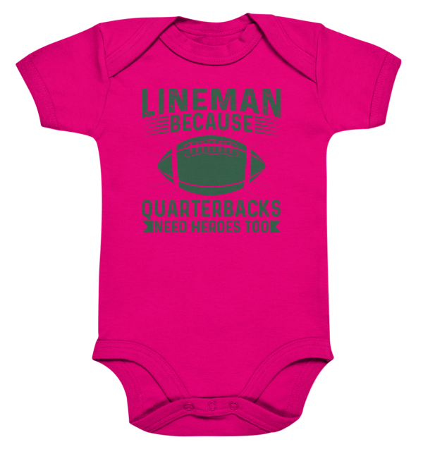 Lineman Heroes Green - Organic Baby Bodysuite - Amfoo Shop