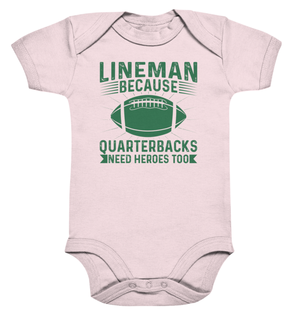 Lineman Heroes Green - Organic Baby Bodysuite - Amfoo Shop