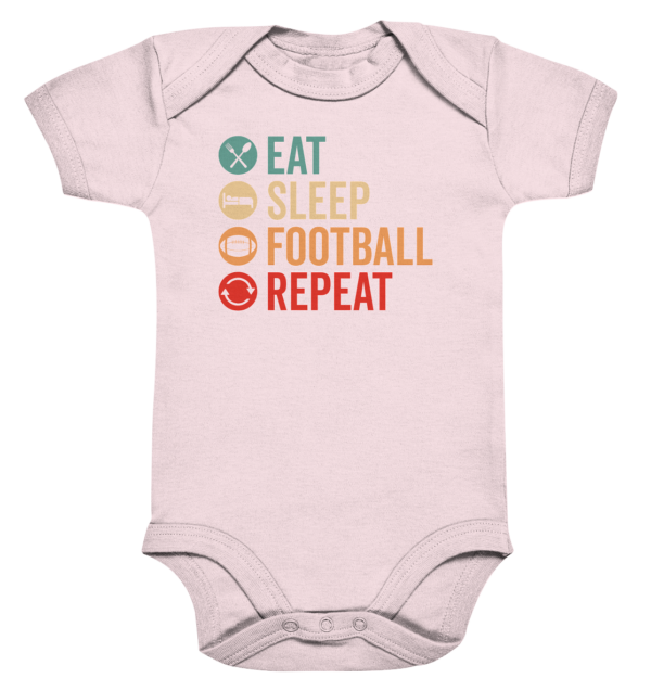 Eat Sleep Football Repeat - Organic Baby Bodysuite - Amfoo Shop