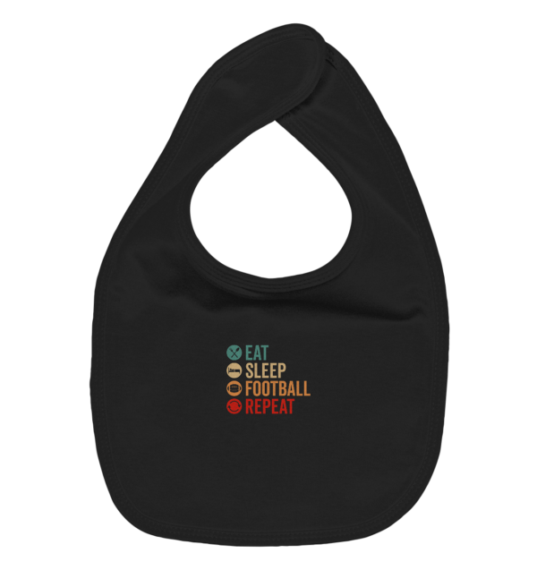 Eat Sleep Football Repeat - Organic Baby-Lätzchen - Amfoo Shop