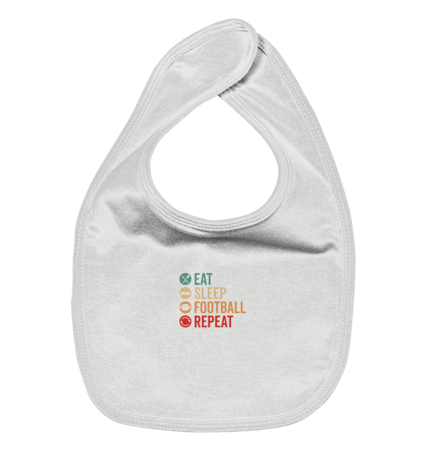 Eat Sleep Football Repeat - Organic Baby-Lätzchen - Amfoo Shop