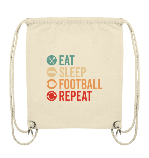 Eat Sleep Football Repeat - Organic Gym-Bag - Amfoo Shop