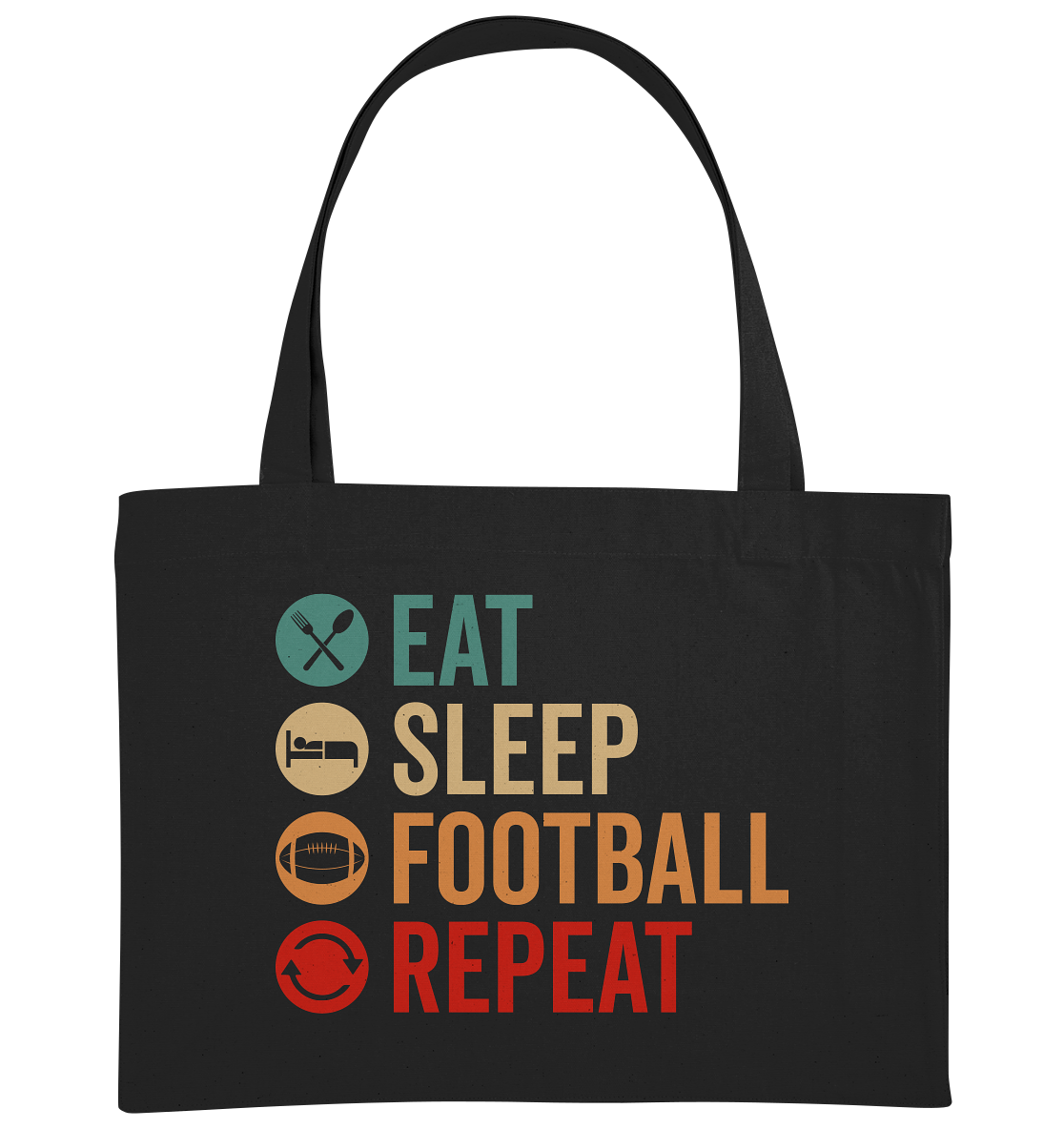 Eat Sleep Football Repeat - Organic Shopping-Bag - Amfoo Shop