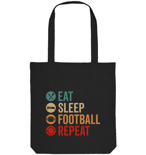 Eat Sleep Football Repeat - Organic Tote-Bag - Amfoo Shop