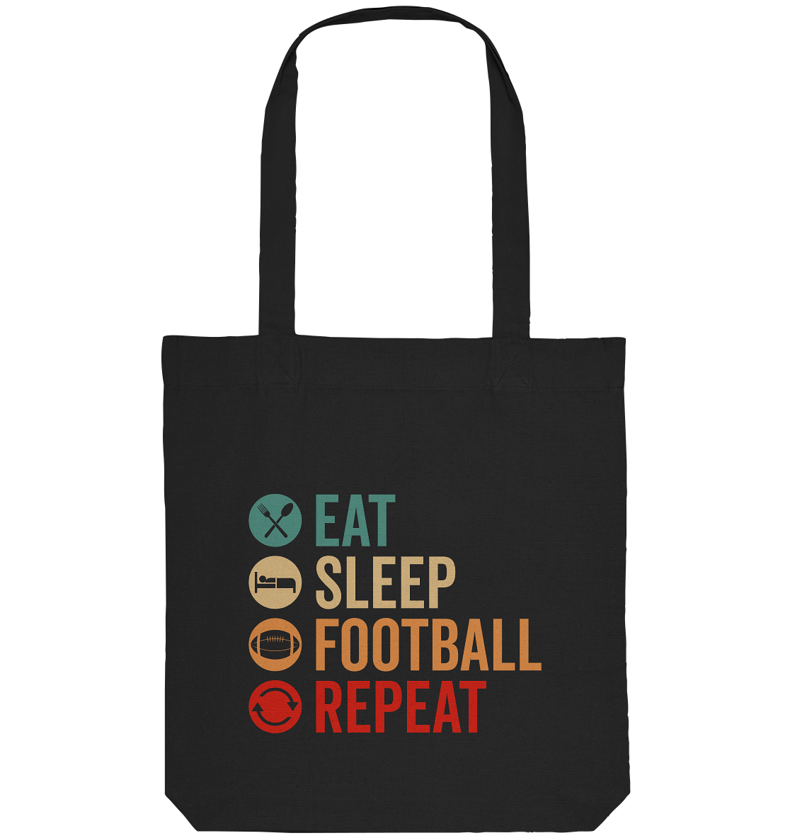 Eat Sleep Football Repeat - Organic Tote-Bag - Amfoo Shop