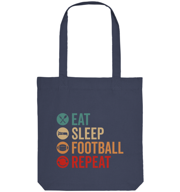 Eat Sleep Football Repeat - Organic Tote-Bag - Amfoo Shop