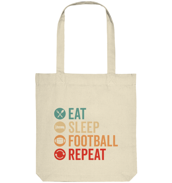 Eat Sleep Football Repeat - Organic Tote-Bag - Amfoo Shop