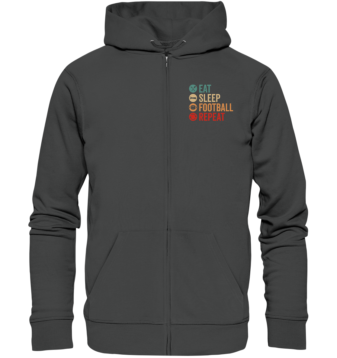 Eat Sleep Football Repeat - Organic Zipper - Amfoo Shop