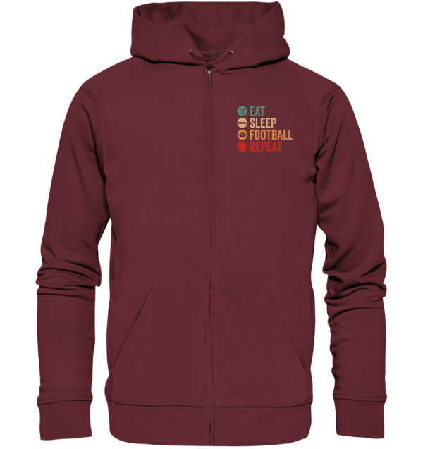 Eat Sleep Football Repeat - Organic Zipper - Amfoo Shop