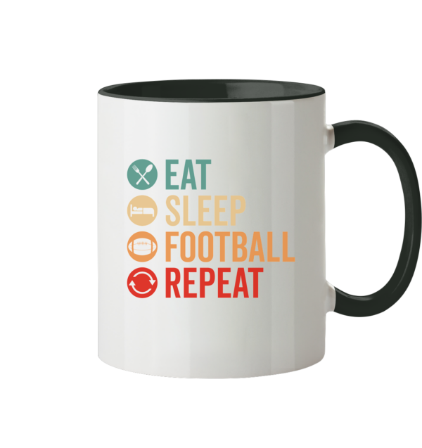 Eat Sleep Football Repeat - Tasse zweifarbig - Amfoo Shop