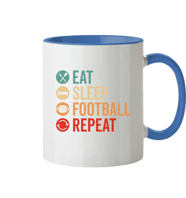 Eat Sleep Football Repeat - Tasse zweifarbig - Amfoo Shop