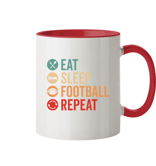 Eat Sleep Football Repeat - Tasse zweifarbig - Amfoo Shop