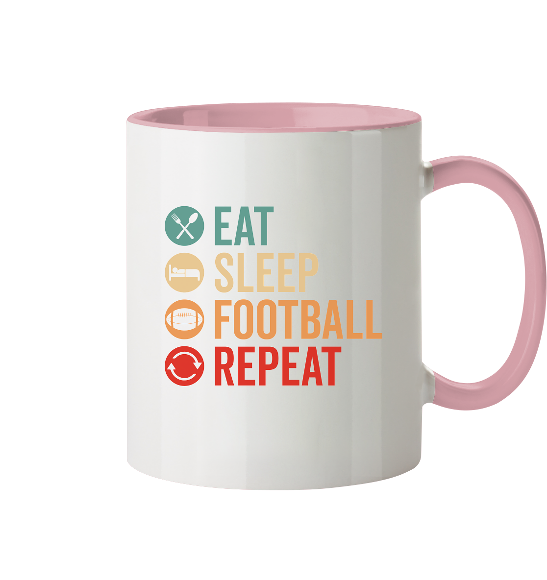 Eat Sleep Football Repeat - Tasse zweifarbig - Amfoo Shop