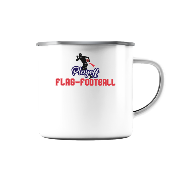 Playoff Flag Football Men red - Emaille Tasse (Silber) - Amfoo Shop