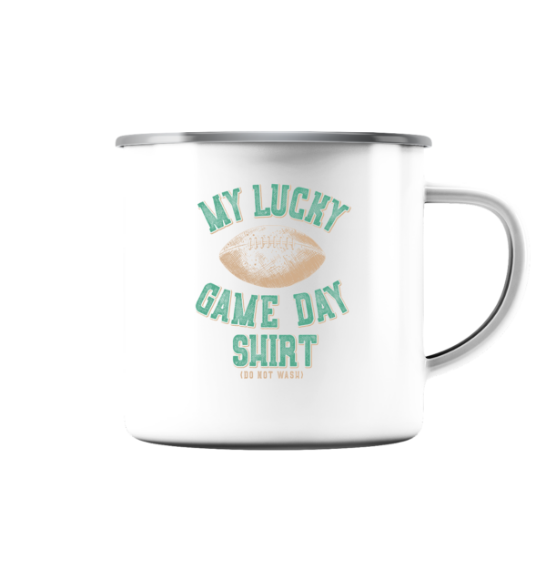 My Lucky Game Day Shirt - Emaille Tasse (Silber) - Amfoo Shop