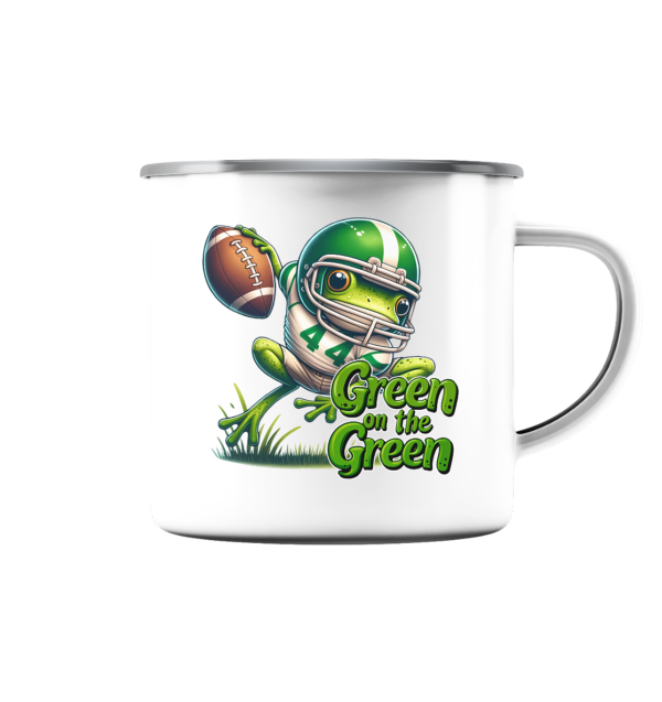 Green Frog- Emaille Tasse (Silber) - Amfoo Shop