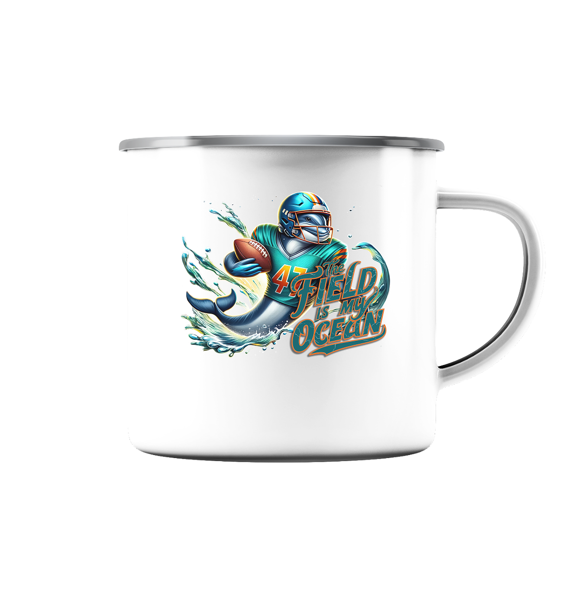 Dolphin - Emaille Tasse (Silber) - Amfoo Shop