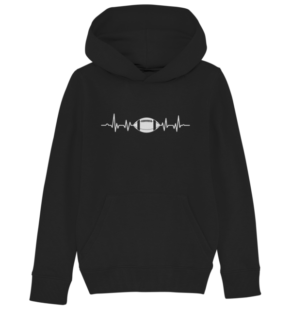 Football Heartbeat - Kids Organic Hoodie - Amfoo Shop