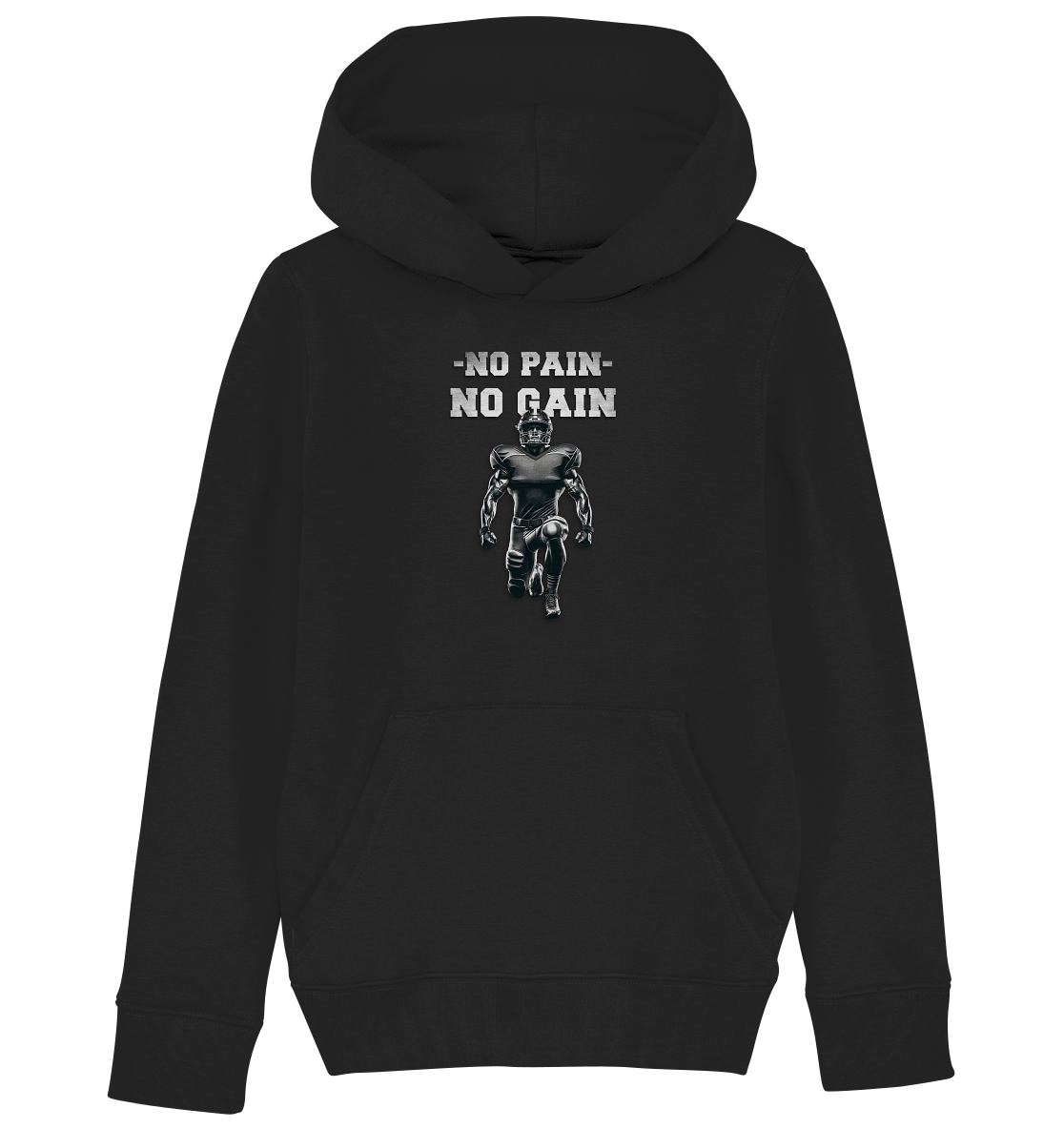 No Pain No Gain Metal - Kids Organic Hoodie - Amfoo Shop