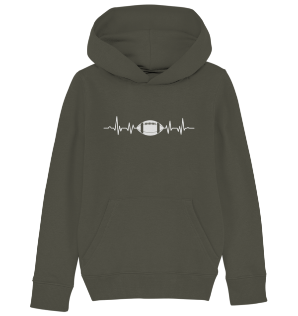 Football Heartbeat - Kids Organic Hoodie - Amfoo Shop