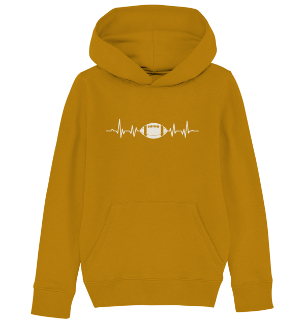 Football Heartbeat - Kids Organic Hoodie - Amfoo Shop