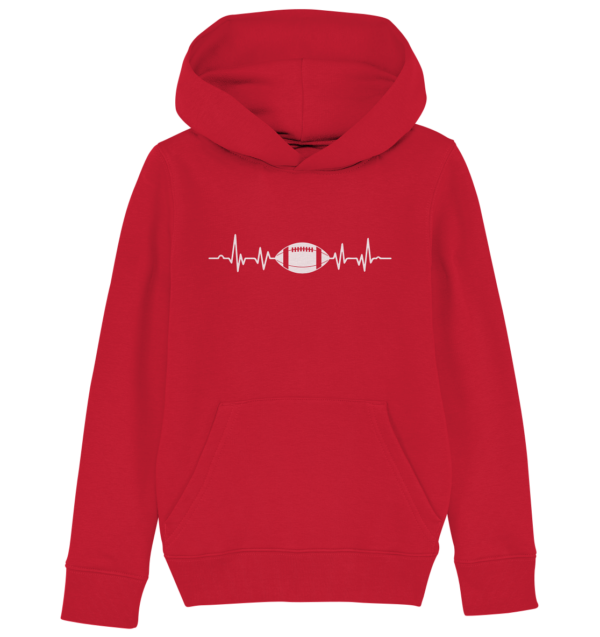 Football Heartbeat - Kids Organic Hoodie - Amfoo Shop