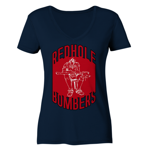 Red Hole Bombers Ladies V-Neck Shirt - Amfoo Shop