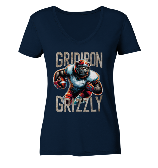 Gridiron Grizzly - Ladies V-Neck Shirt - Amfoo Shop