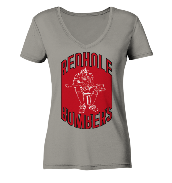 Red Hole Bombers Ladies V-Neck Shirt - Amfoo Shop