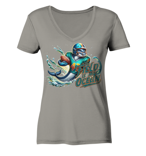 Dolphin - Ladies V-Neck Shirt - Amfoo Shop