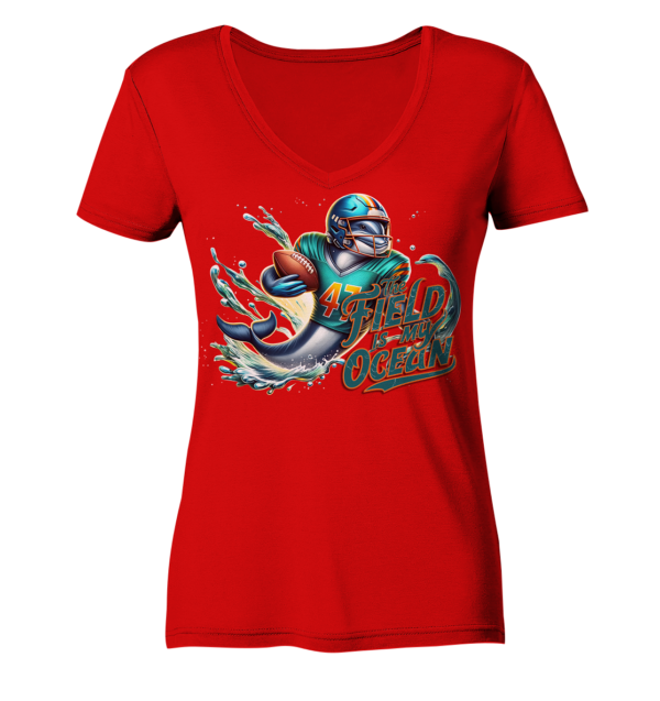 Dolphin - Ladies V-Neck Shirt - Amfoo Shop