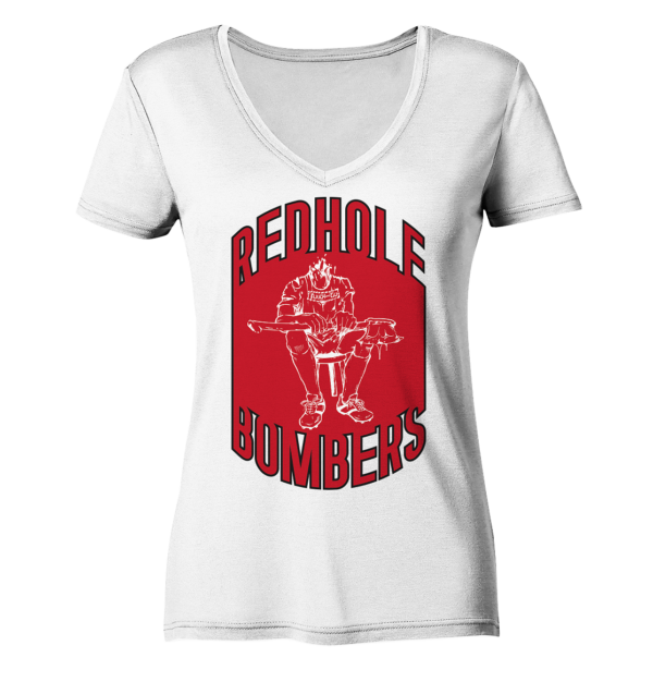 Red Hole Bombers Ladies V-Neck Shirt - Amfoo Shop