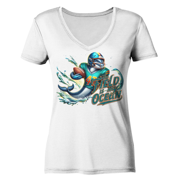 Dolphin - Ladies V-Neck Shirt - Amfoo Shop