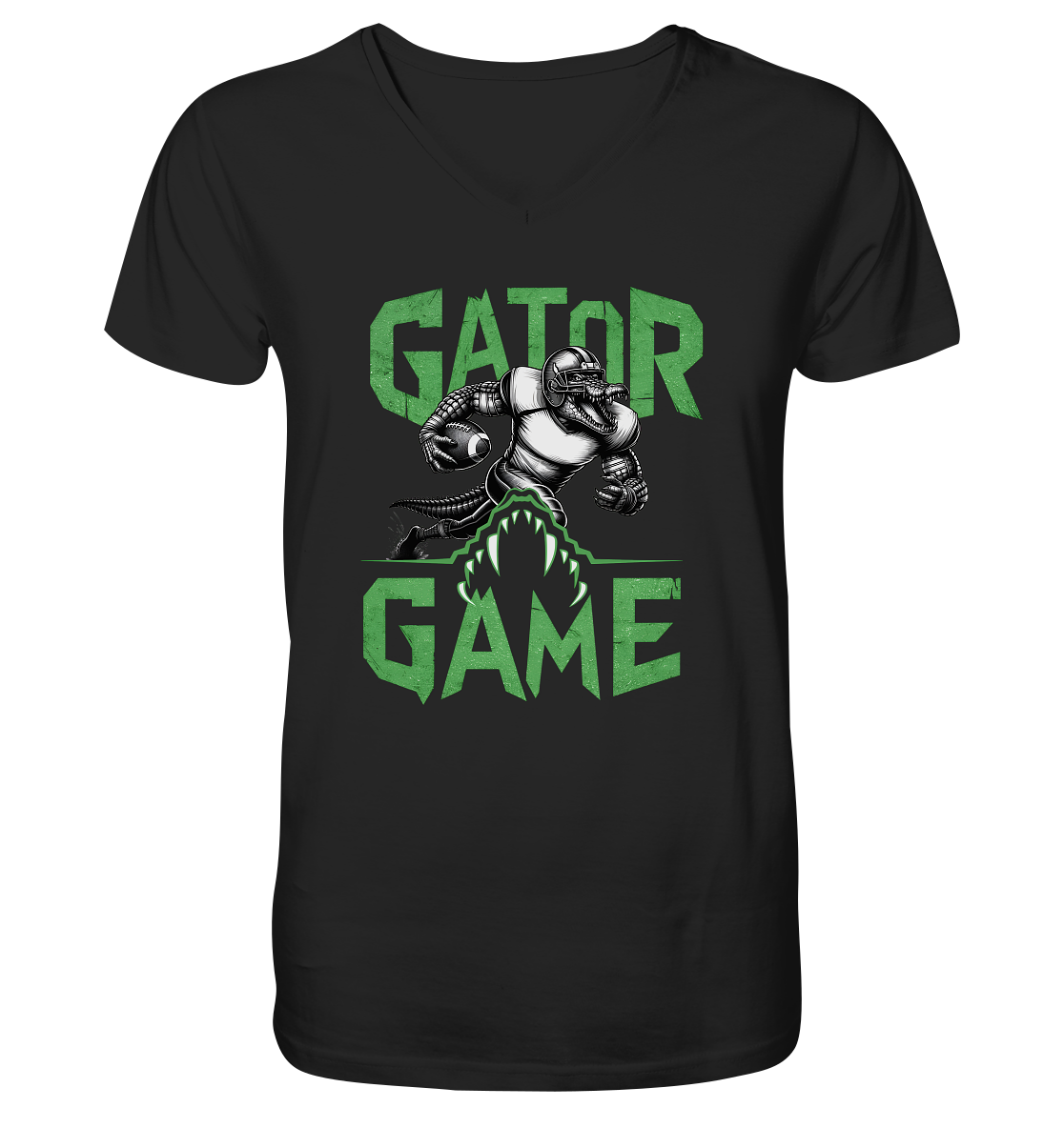 Gator Game - Mens Organic V-Neck Shirt - Amfoo Shop