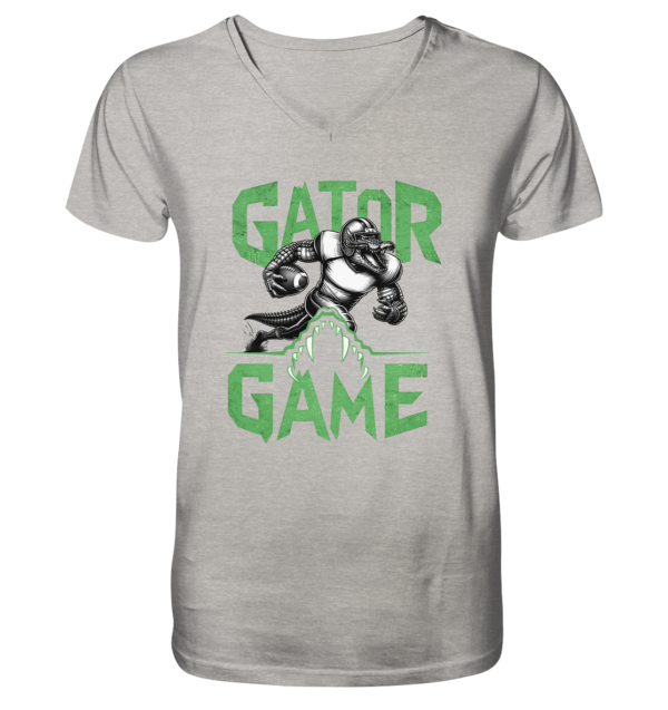 Gator Game - Mens Organic V-Neck Shirt - Amfoo Shop