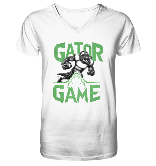 Gator Game - Mens Organic V-Neck Shirt - Amfoo Shop