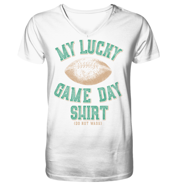 My Lucky Game Day Shirt - Mens Organic V-Neck Shirt - Amfoo Shop