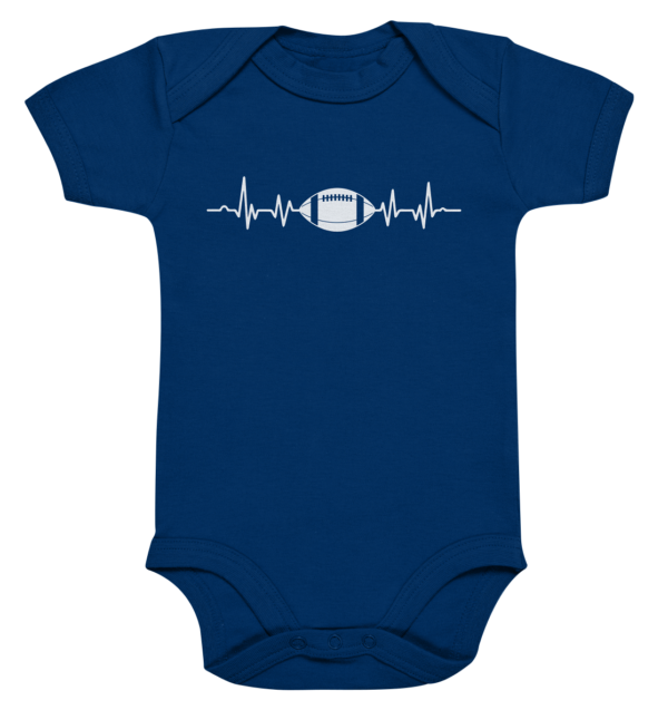 Football Heartbeat - Organic Baby Bodysuite - Amfoo Shop