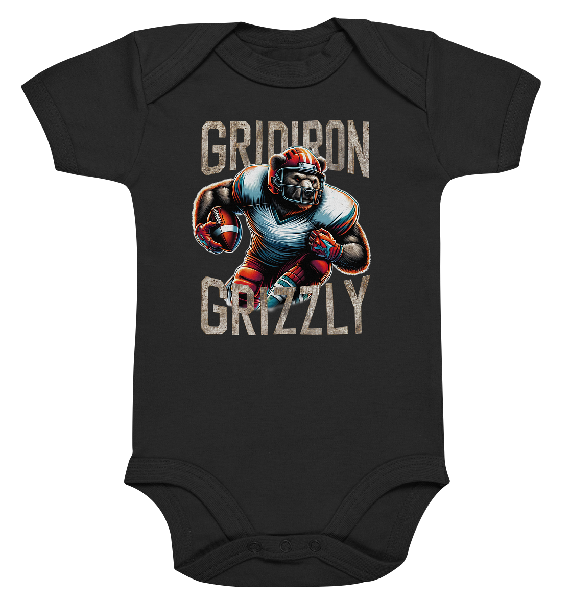 Gridiron Grizzly - Organic Baby Bodysuite - Amfoo Shop