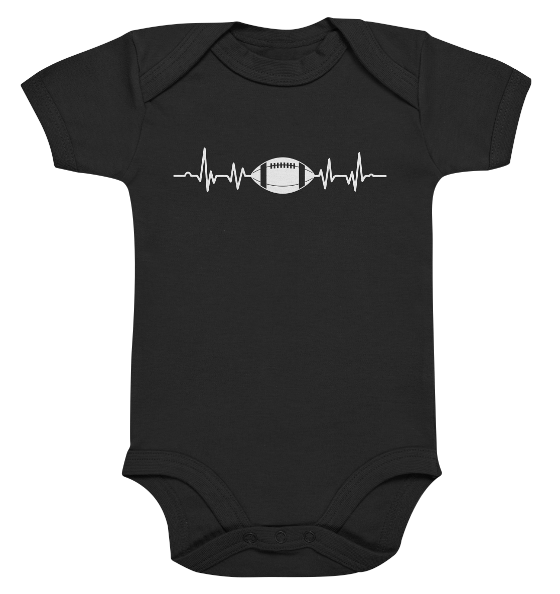 Football Heartbeat - Organic Baby Bodysuite - Amfoo Shop