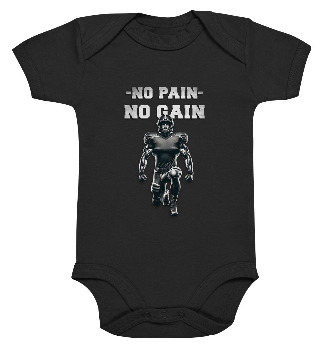 No Pain No Gain Metal - Organic Baby Bodysuite - Amfoo Shop