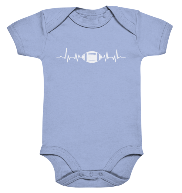 Football Heartbeat - Organic Baby Bodysuite - Amfoo Shop