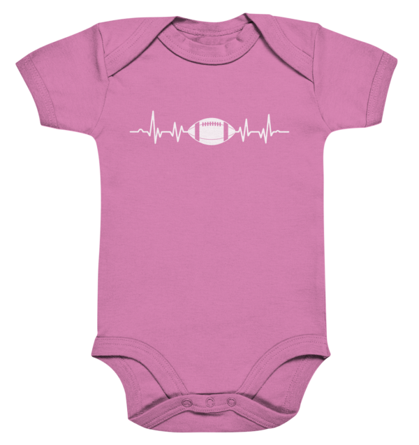 Football Heartbeat - Organic Baby Bodysuite - Amfoo Shop