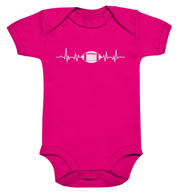 Football Heartbeat - Organic Baby Bodysuite - Amfoo Shop