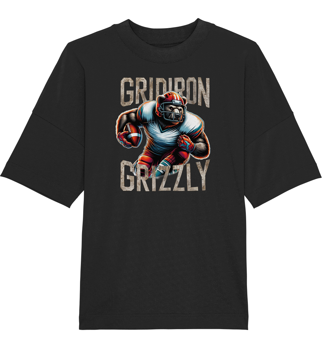 Gridiron Grizzly - Organic Oversize Shirt - Amfoo Shop