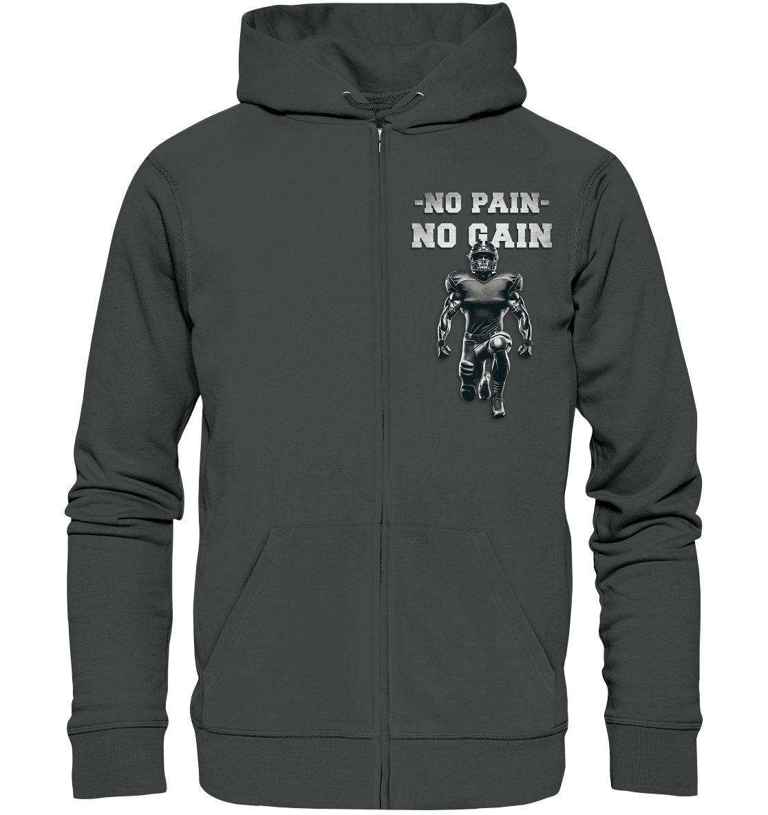 No Pain No Gain Metal - Organic Zipper - Amfoo Shop