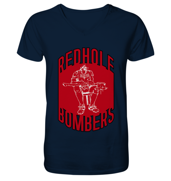 Red Hole Bombers V-Neck Shirt - Amfoo Shop